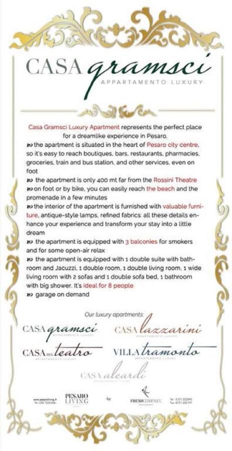Casa Gramsci Luxury Apartment Pesaro Eksteriør billede